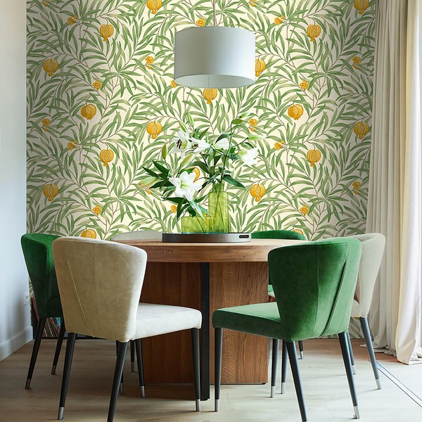 Belgravia Decor 9612 Pomegranate BläTter Botanische Tapete GrüN & Gelb-image