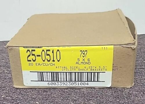 STANLEY 797 5" X 6" Almond Metal Utility Shelf Brackets (Case Lot of 20) 25-0510 - Picture 1 of 10