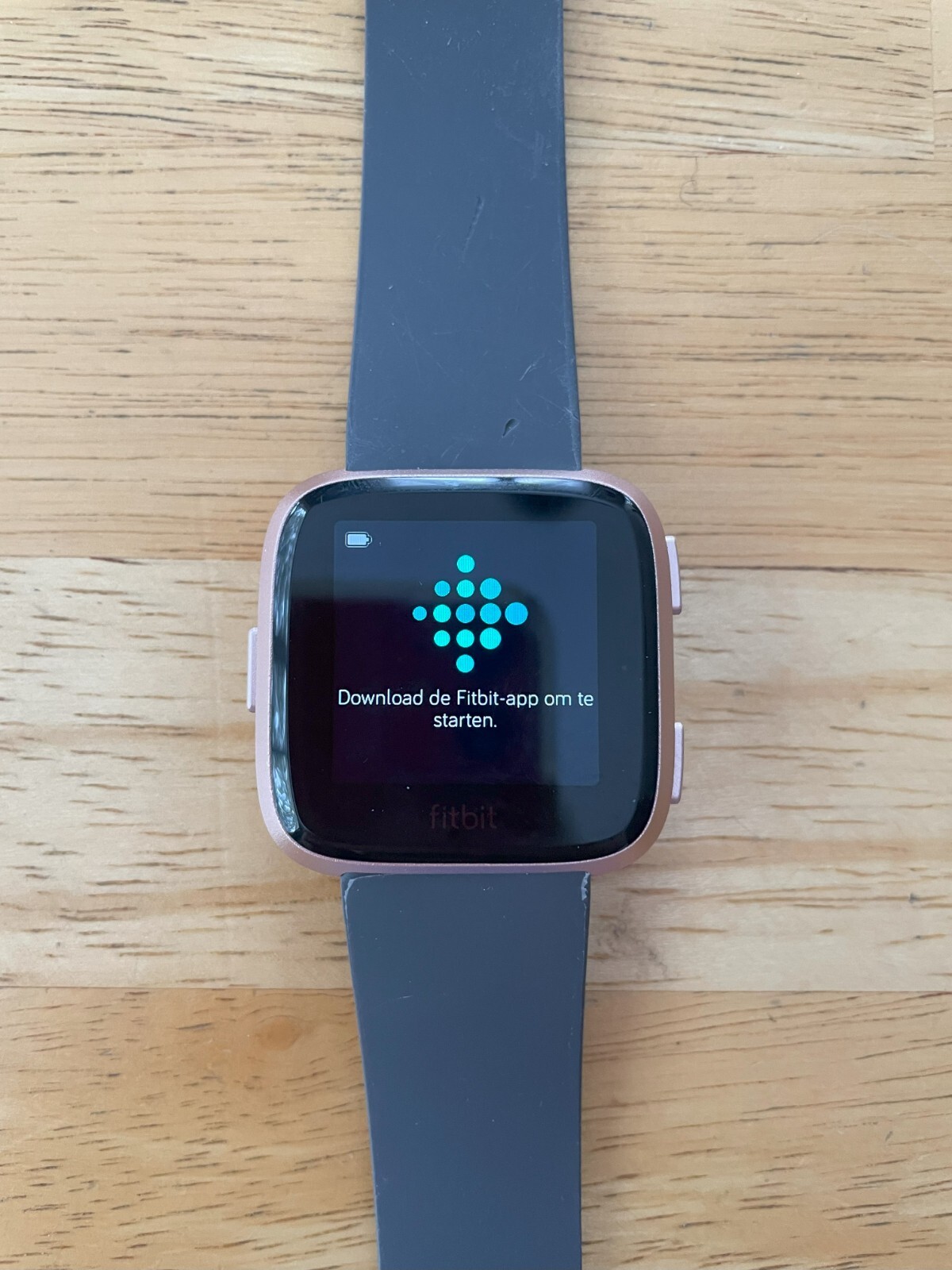 Fitbit Versa Rose Gold Smartwatch with Large Band No Charger Included-image