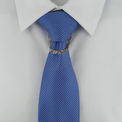 Ky & Co Two Tone Gold Silver Double Tie Chain Clasp Button Hole Attachment