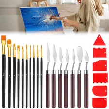 23pcs Stainless Steel Palette Knife Brush Set Oil Acrylic Painting Art Tool Kit