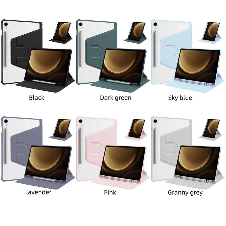 For Samsung Galaxy Tab S10 Plus S9 FE+ Shockproof Rotate Stand Case Smart Cover - Image 2 of 4