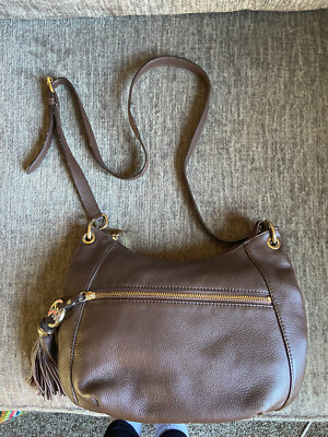Authentic Michael Kors Brown Pebble Leather Shoulder Bag
