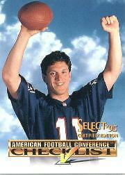 1995 Select Certified Football "Checklists" Insert Cards