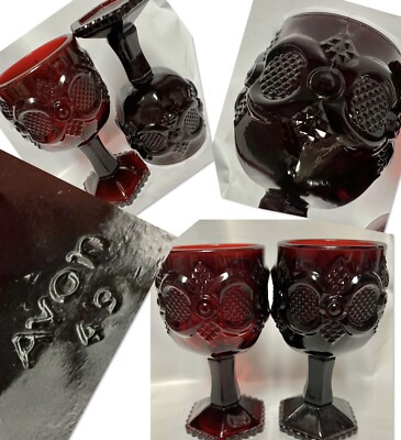 Vintage Avon Cape Cod 1876 Ruby Red Glass 1 Small 3 Oz Cordial Wine Goblet
