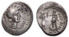 Roman Republic Cn. Pompeius Magnus. Denarius. 46-45 BC. Hispania. EF