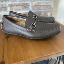 Vionic Loafer Men's Size 7 Brown Dress Shoes Mason Silver Buckle Comfort Preppy
