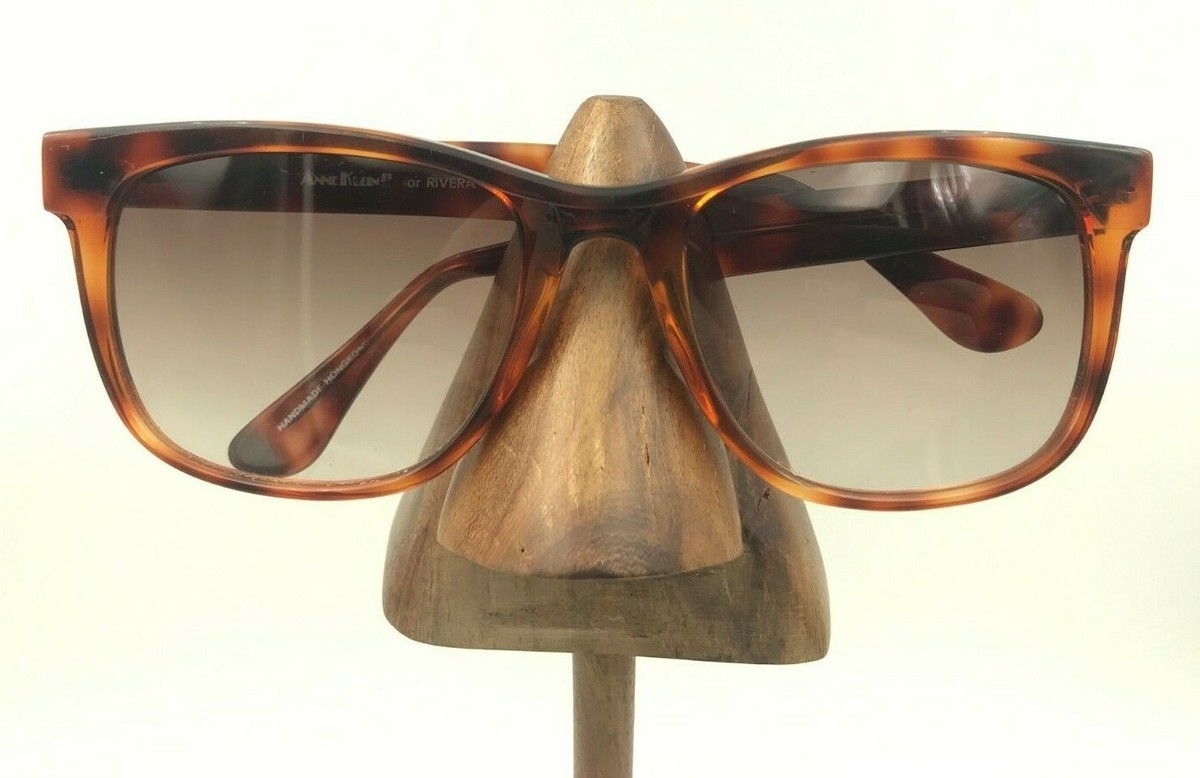 Vintage Anne Klein Brown Tortoise Oversized Oval Sunglasses  display picture 3