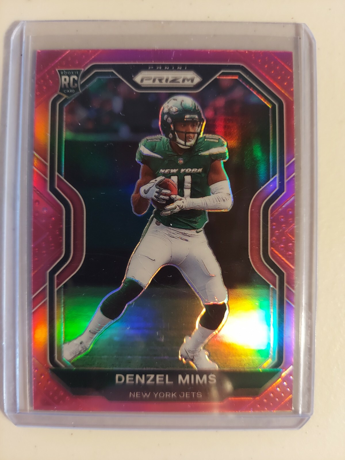 2020 Panini Prizm Pink Denzel Mims #355 Rookie RC Jets