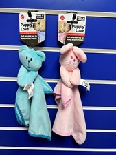 Cute Puppy Cuddle Blanket toy Baby pink or Baby Blue ideal for puppy packs
