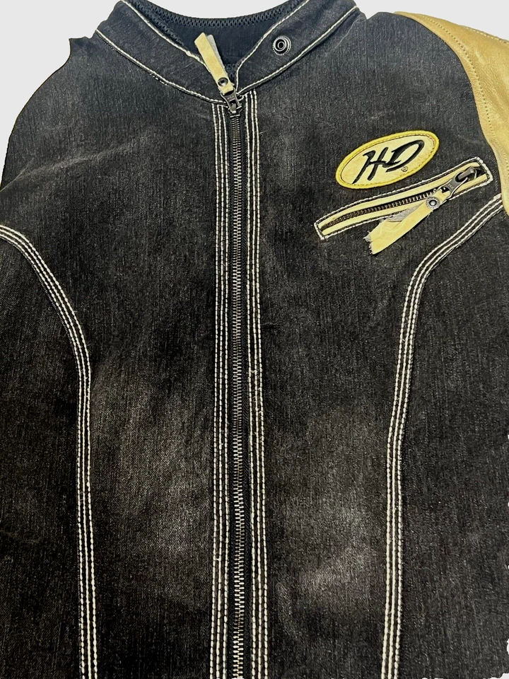 Harley-Davidson® Women's Fade Out Denim & Leather Jacket, Black 97074-15VW 2XL - Image 3 of 4