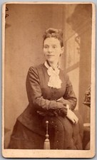 ANTIQUE CDV CIRCA 1870S JAMES U. STEAD GORGEOUS LADY IN DRESS NEW YORK