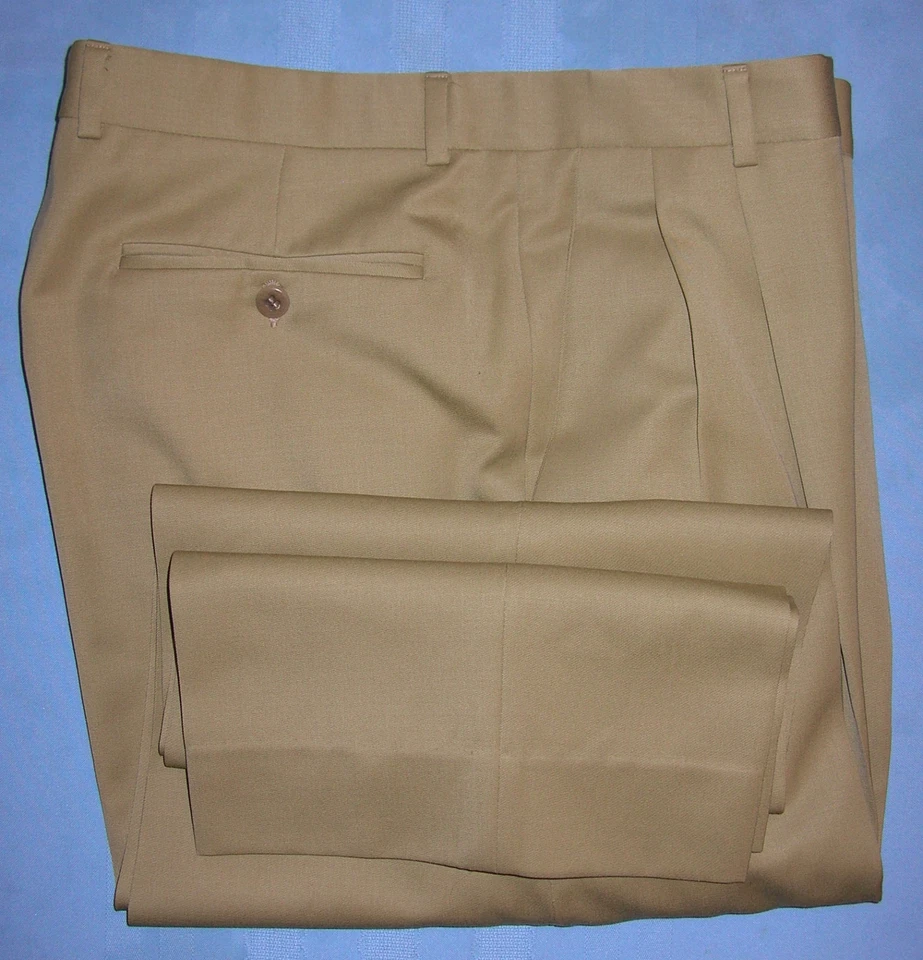   Zanella Bennett Pantalón Lana Oliva Dorado Hecho en Italia 36 x 27 (P3) Foto 2 de 4