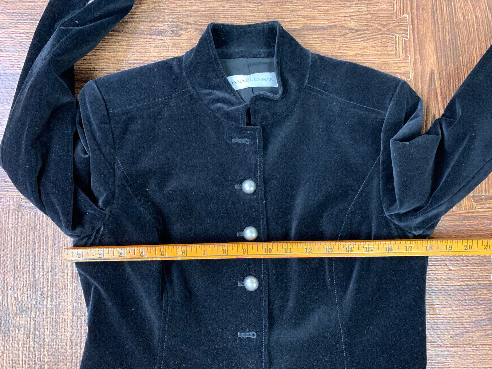 Vintage Dana Buchman Velvet Blazer jacket black M… - image 11