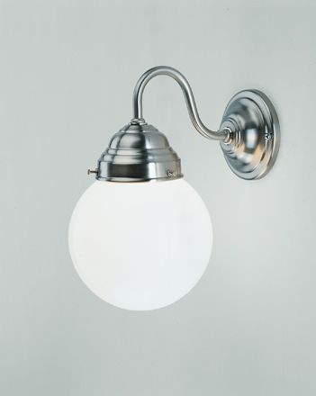 Wandlampe Messing Glas Nickel Schlafzimmer E27 Kugel Wandleuchte Blendarm-image