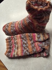 Warm Hand Knitted Adult Size Socks New Multicolor