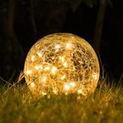 Tremdwoto Garden Solar Lights, Cracked Glass Round Ball Light Outdoor Decor, Wa