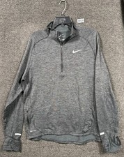 Nike Dri-FIT Pullover Mens Large Gray Quarter Zip Running Athletic Sweatshirt