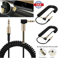 3.5mm Male to Male AUX Cable Cord L-Shaped Right Angle Car Audio Headphone Jack