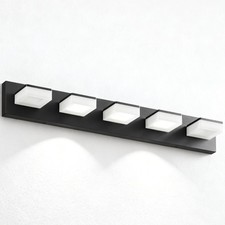 LED 5 Lights 32 Inch Black Modern Vanity Light Bathroom Over Mirror Wall Fixture