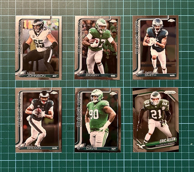 Topps Chrome / Prizm 2025 NFL Philadelphia Eagles Lot 6x - Johnson/ Brown/Smith