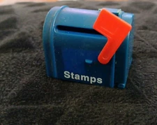 Vintage Miniature Stamps Mailbox Refrigerator Magnet Blue