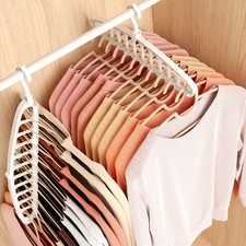 Folding Multi-Hole Hanger Non-slip Storage Rack Space Saving Clothes Rack New