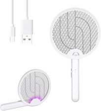 Electric Fly Swatter 4000V, Bug Zapper Racket Indoor with USB Rechargeable