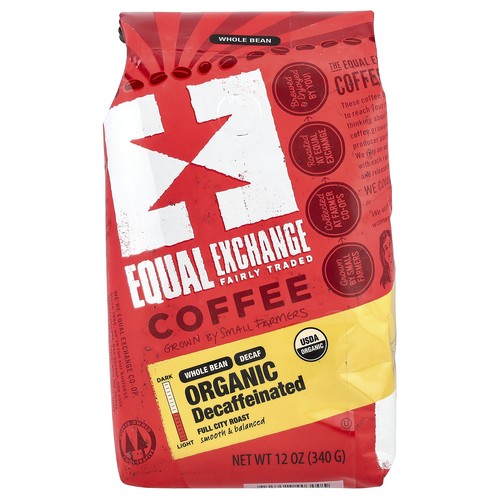 Organic Coffee, Whole Bean, Full City Roast, Decaffeinated, 12 oz (340 g)