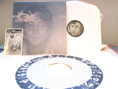 JOHN LENNON IMAGINE ORIGINAL 1971 APPLE SHRINK W/POSTER + CARD VG++!