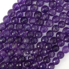Natural Faceted Purple Amethyst Round Beads 15" Strand 3mm 4mm 6mm 8mm 10mm S1