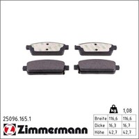 Zimmermann 25096.165.1 Bremsbelagsatz FüR Opel Chevrolet Astra Zafira GTC Cruze