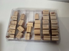 Stampin Up Word Rubber Stamp Set 2004 Scrapbook Journaling Wood Mount