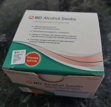 BD Alcohol Swabs Pads 70% Alcohol - IMPROVED THICKER - 100 count boxes - USA