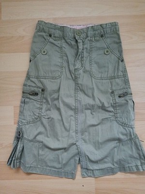 H&M Mädchen Langer Rock Khaki Mit Reißverschluss Größe 128