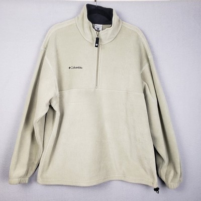 Columbia Men's XL Great Hart Mountain Half Zip Pullover Cream Neutral Cabincore