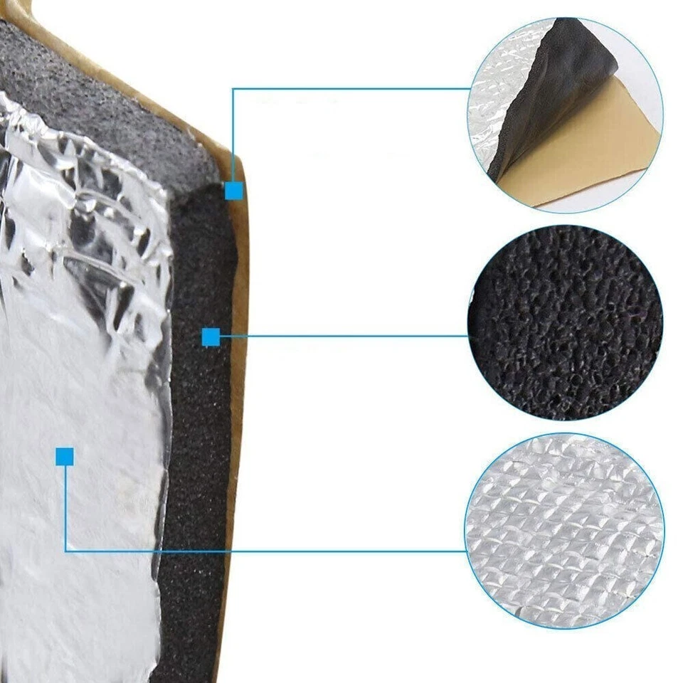 Protector térmico amortiguador de sonido almohadilla cortafuegos coche alfombrilla de aislamiento térmico a prueba de ruido Foto 4 de 4