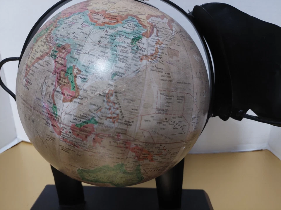 Revolving World Globe Inside Metal Elephant Figurine Made In India 13 In Tall - Image 3 of 4