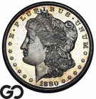 1880-S Morgan Silver Dollar Coin, Proof-Like Flashy Near Gem BU++ Cameo