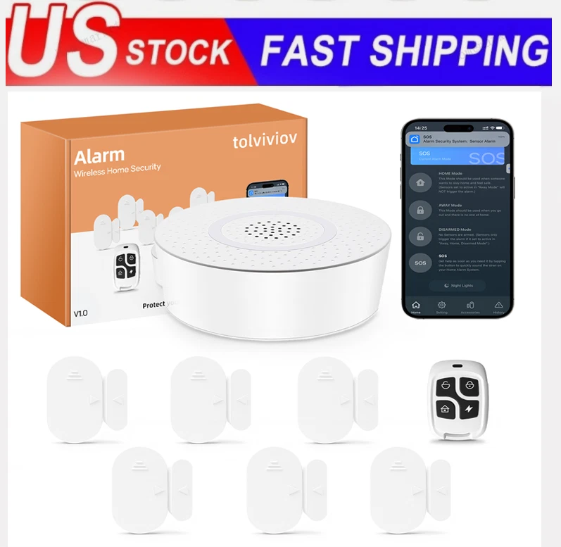 Lote de 8 PIEZAS WIFI Sensor de Puerta Inteligente Detector de Ventanas Alarma para Alexa Google Home Foto 4 de 4