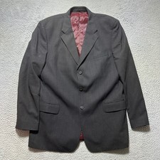 Ted Baker Endurance 100 Wool Blazer Jacket 46L Charcoal Gray Lined 3 Button