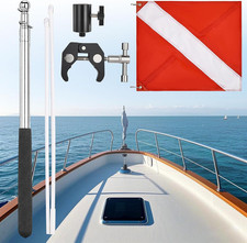 Dive Flag with Adjustable Stability Flag Pole,Diver down Flag with Removable Boa