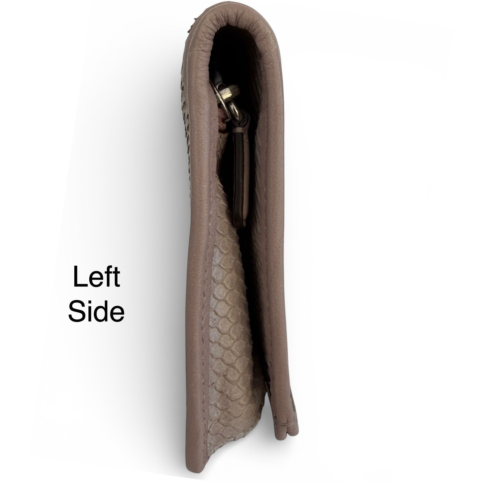 Coach Blush Python Embossed Leather Fold Over Clu… - image 3