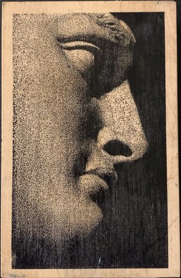 Toybox Art Michelangelo David Face Close Up XL Rubber Stamp