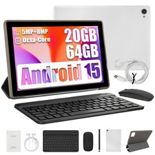 10.1 inch Android 15 Tablet 20GB RAM 64GB ROM/1TB WIFI Bluetooth with kayboard