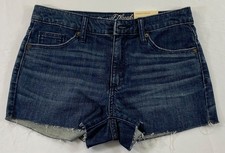 Women's Universal thread mini shorts size 2 blue denim five pockets zipper cotto