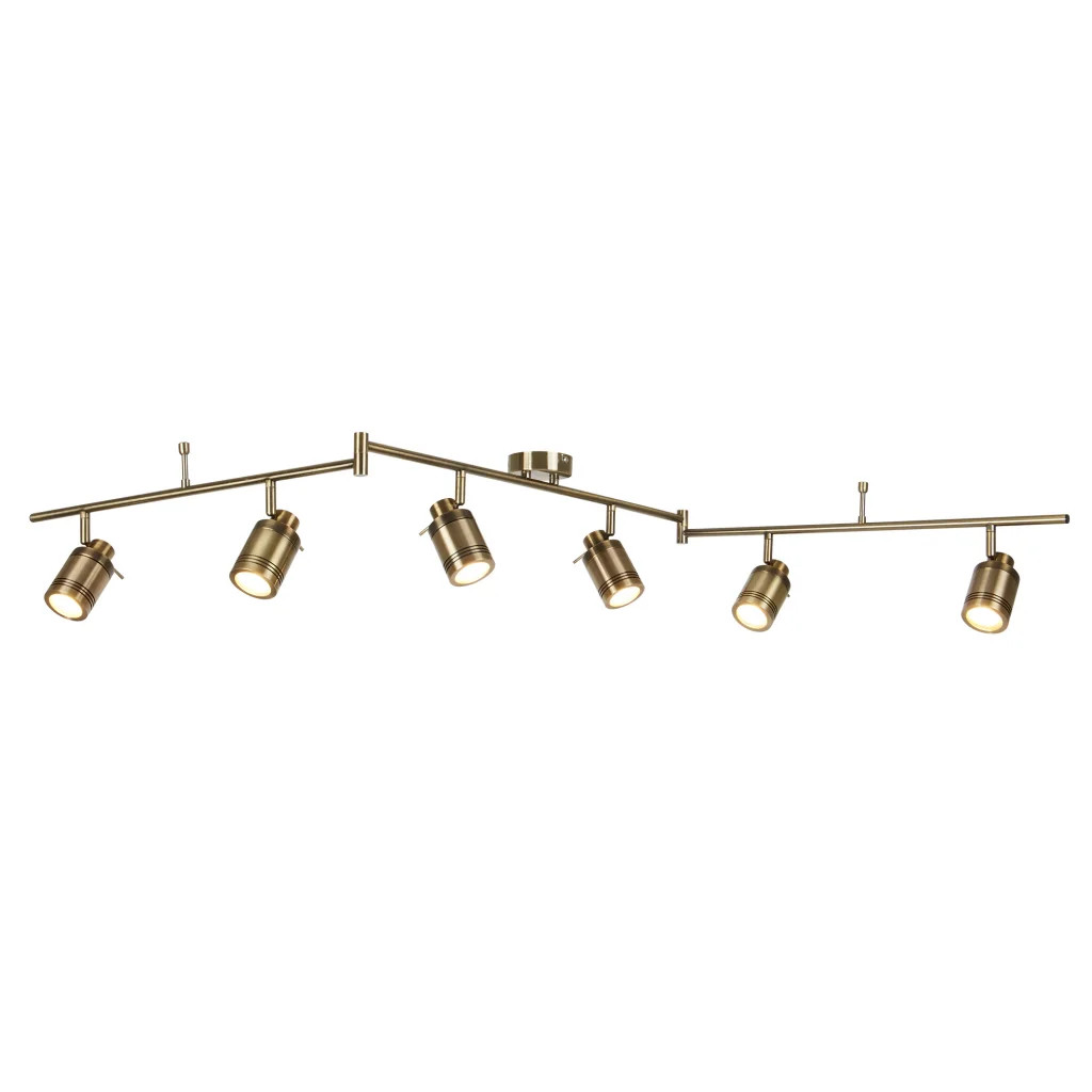 Bathroom Light Brass Samson 6 Spot Bar IP44 Antique Searchlight 6606AB