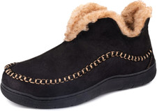 Men'S Moccasin Bootie Slippers with Memory Foam
