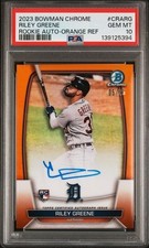 2023 Bowman Chrome Riley Greene Rookie RC Orange Auto 05/25 PSA 10 GEM MINT