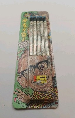 1993 Pentech Nerds  Pencils 5 Goofy Pencils No. 2 HB Bonded Lead Made In USA 